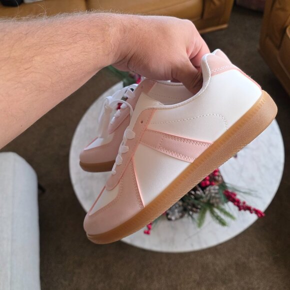 Kayleen Women's German Army Trainers Pink Size 8 W - Picture 5 of 5